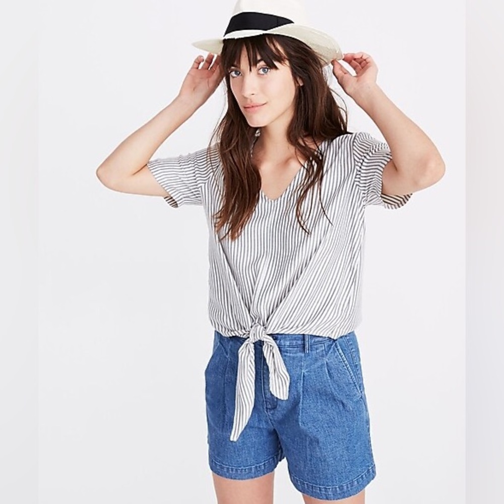 Front Tie Madewell Top - Stripe